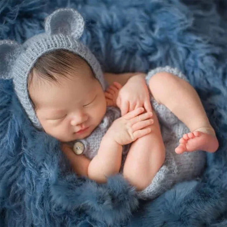 blue baby bear photo prop