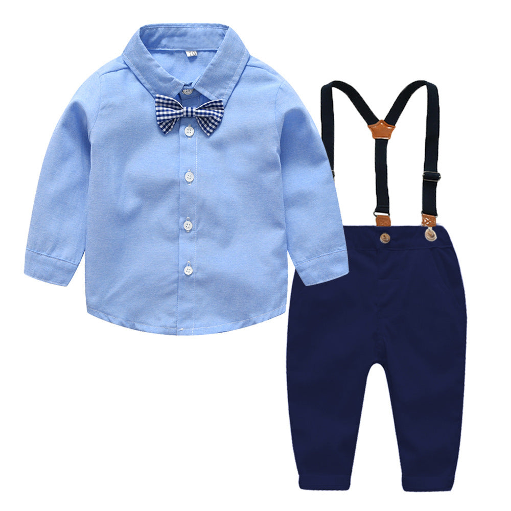 Boys Gentleman Pant Suit - Long Sleeve with Bow Tie for Formal Events