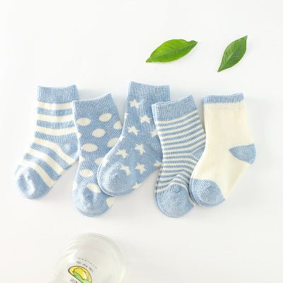 5 Pair Cotton Tube Child Socks - Soft & Comfy for Kids' Everyday Wear