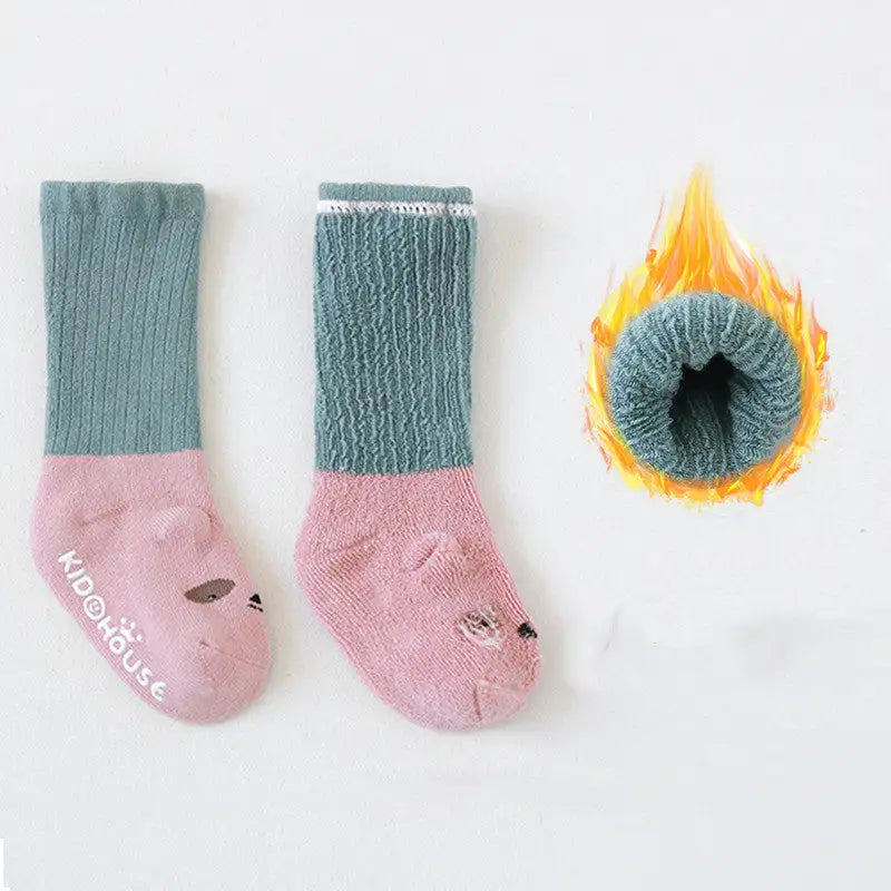 Cozy Terry Baby Floor Socks - Soft & Non-Slip for Little Feet