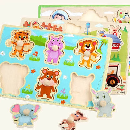 Baby Montessori Toys Wooden Puzzle Board