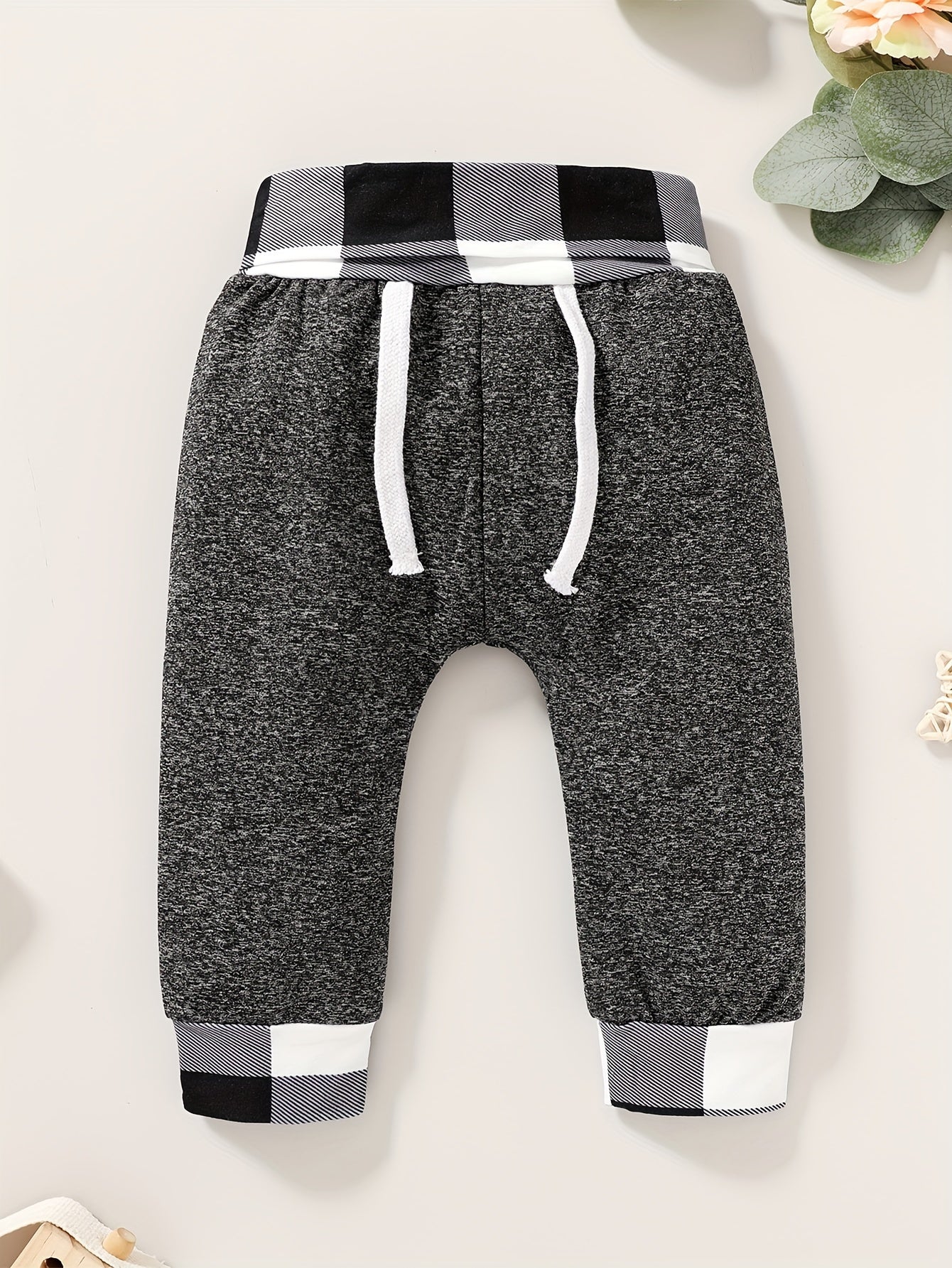 Boys Plaid Hoodie & Pants Set - Casual 2-Piece Outfit for Comfort