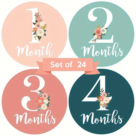 Floral Monthly Milestone Stickers - Keepsake Gift