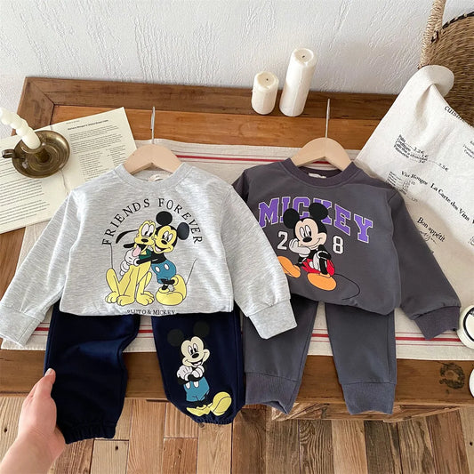 Disney Mickey Mouse Boys Set - 2-Piece Cotton Sportswear for Kids