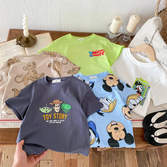 Boys Cartoon Printed T-Shirt - Short Sleeve Summer Top