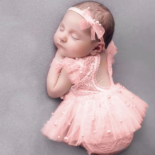 Baby Girl Tulle Tutu Outfit - Headpiece & Dress for Photoshoots