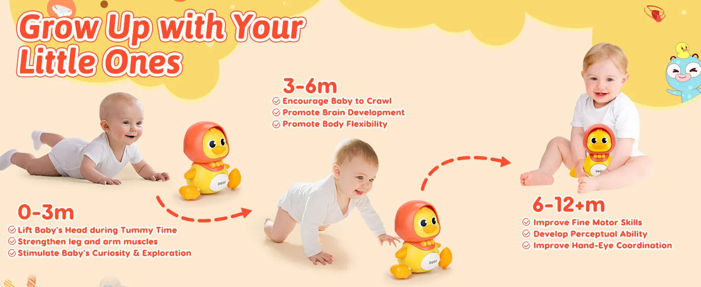 Waddles the Musical Crawling Duck - Fun Learning Toy for Babies