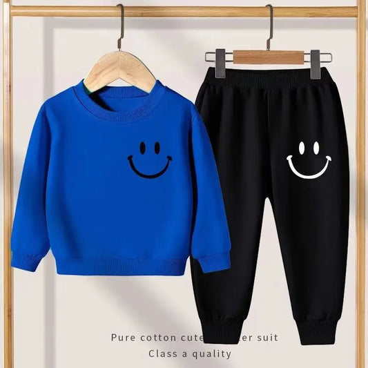 Boys Printed Sweat-Shirt & Pants Set - Stylish 2-Piece Outfit for Kids