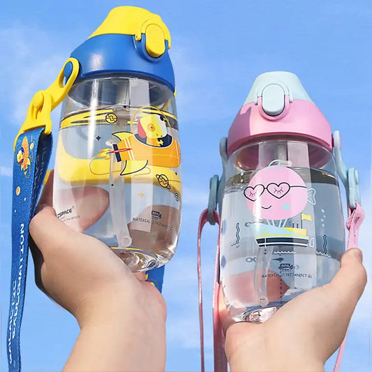 Kids Water Bottle with Straw - Leak-Proof & Easy for Little Hands