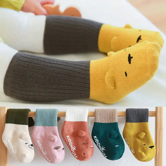 Cozy Terry Baby Floor Socks - Soft & Non-Slip for Little Feet