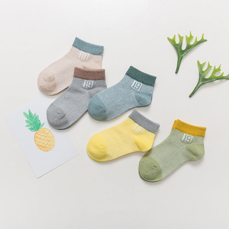 5 Pr Cotton Breathable Socks multi fall