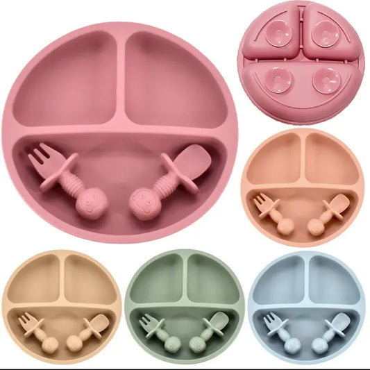 Baby Silicone Plate Set - Safe & Mess-Free Feeding for Toddlers